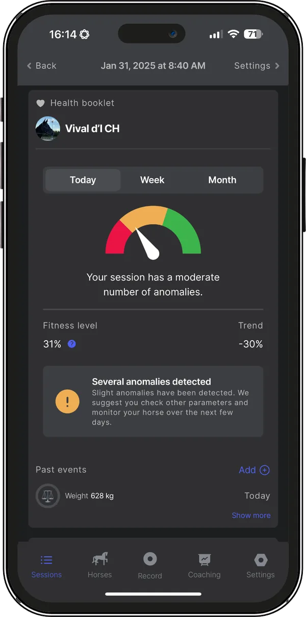 Alogo app health booklet on a smartphone