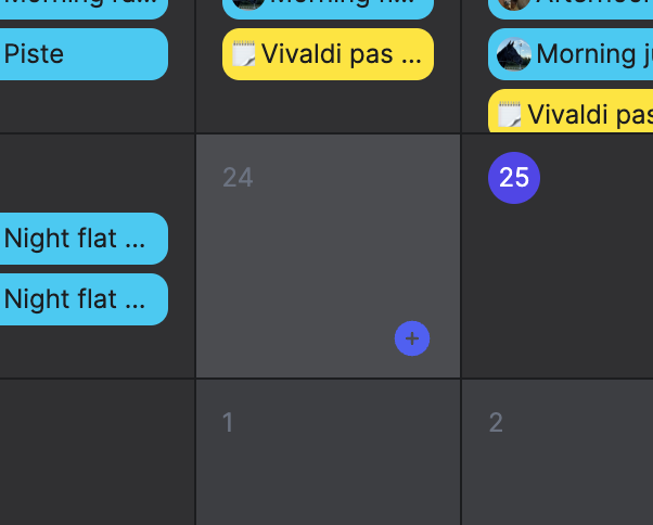 Adding an event from the calendar