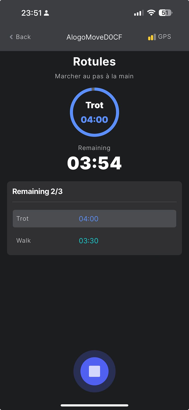 Guided recording: current gait with countdown and remaining gaits
